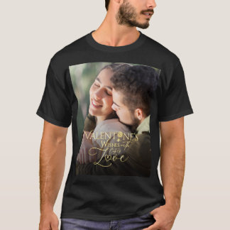 Minimalistischer Valentinstag Moderne Fotokalligra T-Shirt