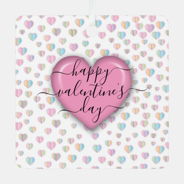 Minimalistischer Valentinstag Ornament Aus Metall (Vorderseite)