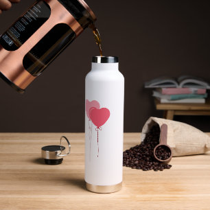 Minimalistischer Valentintagstext in Rosa Trinkflasche