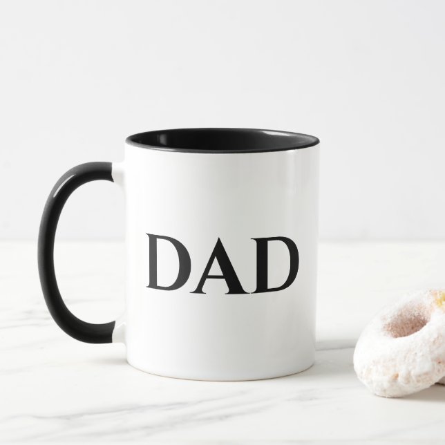 Minimalistischer Vater für Schwarz und Weiß, perso Tasse (Mit Donut)