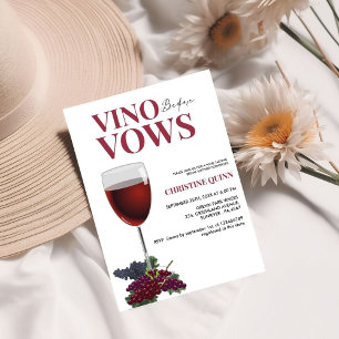 Minimalistischer Vino vor dem Gelübde Brautparty W Einladung