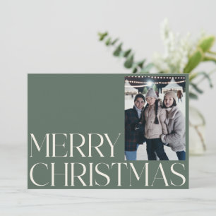 Minimalistischer Vintage-Salbei-Grün-Weihnachten m Feiertagskarte