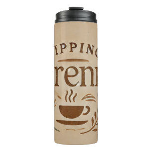 Minimalistischer Vintager Kaffeetopf Thermosbecher