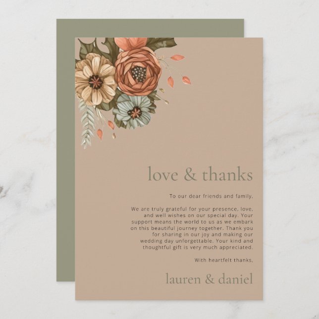 Minimalistischer Vintager QR-Code Dankeskarte (Vorne/Hinten)