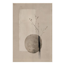Minimalistischer Wabi Sabi Poster – Neutrale Zen W