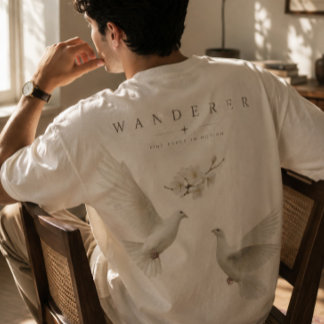 Minimalistischer Wanderer-Ästhetik-Taube Oversized T-Shirt