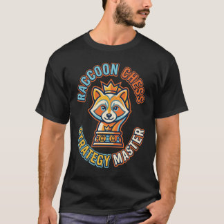 Minimalistischer Waschbär-Schachmeister-Design T-Shirt