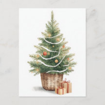 Minimalistischer Wasserfarben-Weihnachtsbaum