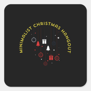 'Minimalistischer Weihnachts-Treff Quadratischer Aufkleber