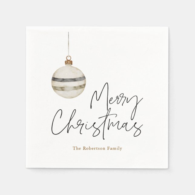 Minimalistischer Weihnachtsball Serviette (Vorderseite)