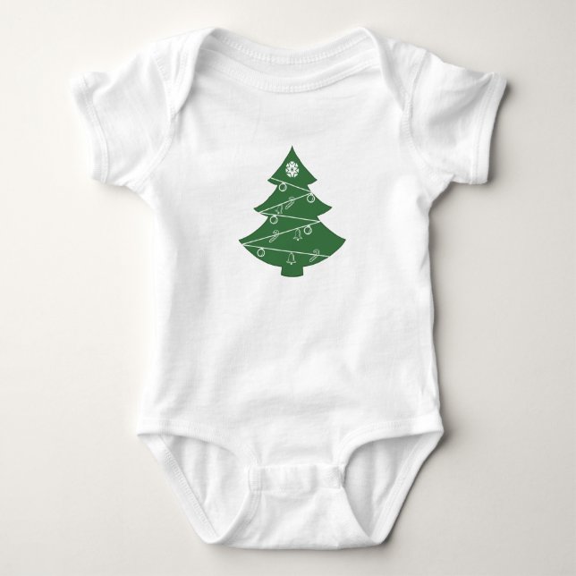 Minimalistischer Weihnachtsbaum Baby Strampler (Vorderseite)
