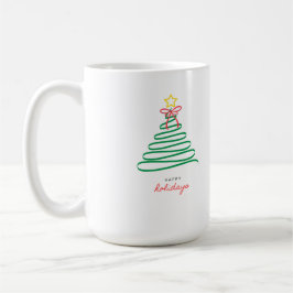 🎄 Minimalistischer Weihnachtsbaum-Feiertagsbecher Kaffeetasse