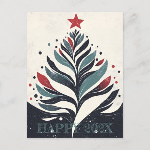 Minimalistischer Weihnachtsbaum Feiertagspostkarte