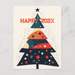Minimalistischer Weihnachtsbaum Feiertagspostkarte