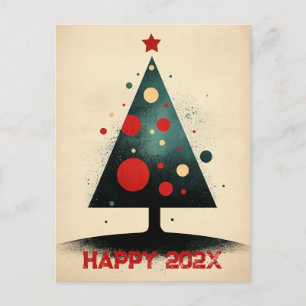 Minimalistischer Weihnachtsbaum Feiertagspostkarte