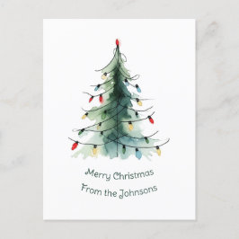 Minimalistischer Weihnachtsbaum Feiertagspostkarte