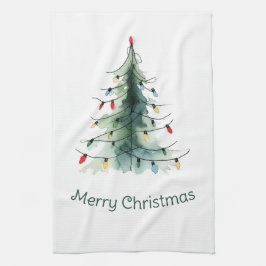 Minimalistischer Weihnachtsbaum Geschirrtuch