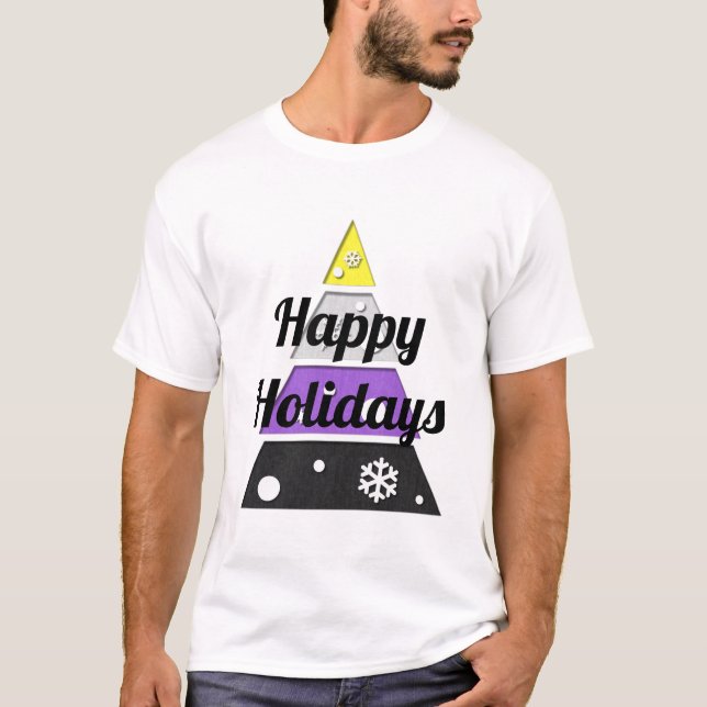 Minimalistischer Weihnachtsbaum in nicht-binärer S T-Shirt (Vorderseite)