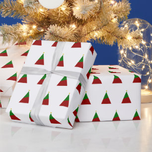Minimalistischer Weihnachtsbaum rot grün Geschenkpapier