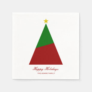 Minimalistischer Weihnachtsbaum rot Serviette