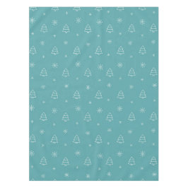 Minimalistischer Weihnachtsbaum und Schneeflockenm Tischdecke