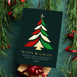 Minimalistischer Weihnachtsbaum Unternehmensgrüße Folien Feiertagskarte<br><div class="desc">Minimalistische Elegante Weihnachtsbaum Gruß Corporate Holiday Card. Freuen Sie sich auf Ihre nahen und machen Sie das Fest unvergesslich. Für weitere Anpassungen klicken Sie bitte auf die blaue Schaltfläche rechts und verwenden Sie das Entwurfswerkzeug,  um diese Vorlage zu ändern.</div>