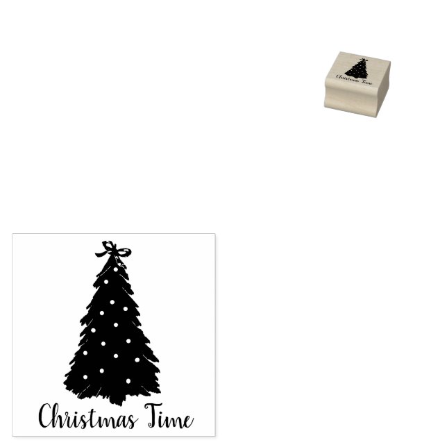 Minimalistischer Weihnachtsbaum Weihnachtszeit Gummistempel (Stempel)