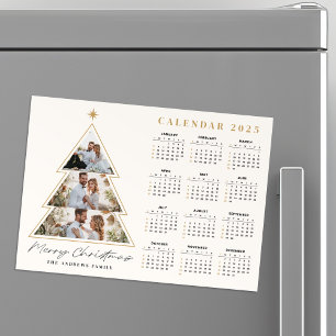 Minimalistischer Weihnachtsbaumkalender Magnetkarte
