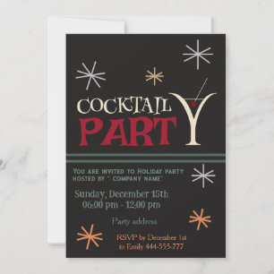 Minimalistischer Weihnachtscocktail Party Einladung