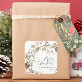 Minimalistischer Weihnachtsfeiertag Quadratischer Aufkleber