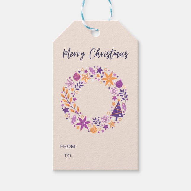 Minimalistischer Weihnachtsgeschenk Geschenkanhänger (Vorderseite)