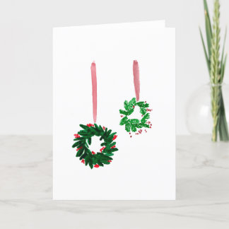 Minimalistischer Weihnachtskranz Feiertagskarte