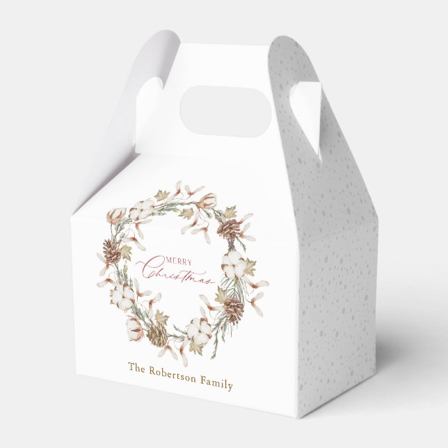 Minimalistischer Weihnachtskranz Geschenkschachtel (Vorderseite)