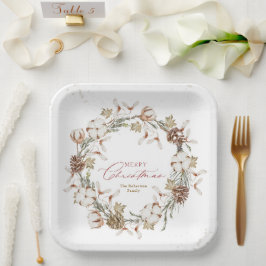 Minimalistischer Weihnachtskranz Pappteller