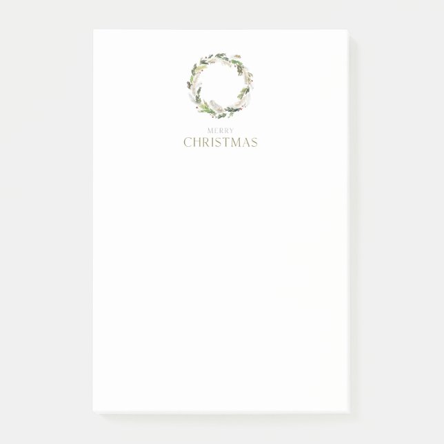 Minimalistischer Weihnachtskranz Post-it Klebezettel (Vorderseite)