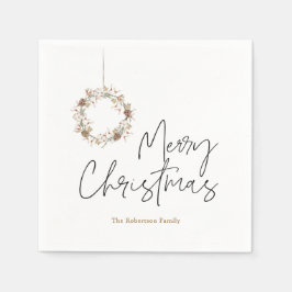 Minimalistischer Weihnachtskranz Serviette