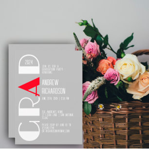 Minimalistischer, weißer Abschluss grau Ankündigung