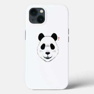 Minimalistischer weißer Hintergrund niedliches Pan iPhone 13 Hülle
