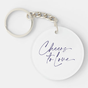 Minimalistischer weißer Hochzeitsanhänger Schlüsselanhänger