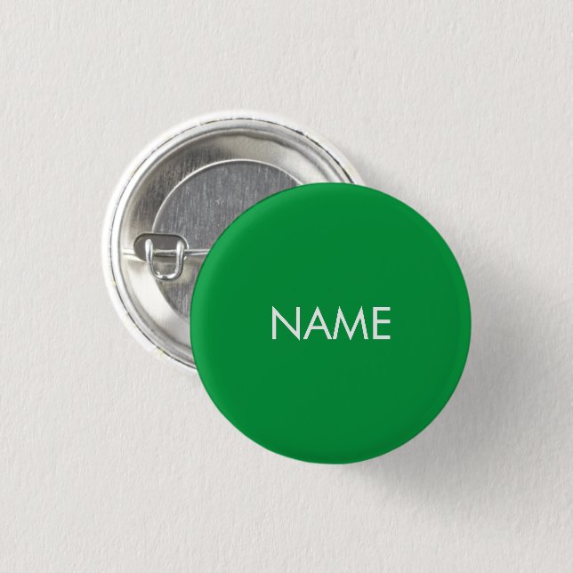 Minimalistischer, weißer individuelle Name Button (Vorne & Hinten)