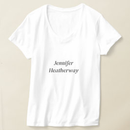 Minimalistischer weißer individuelle Name T-Shirt