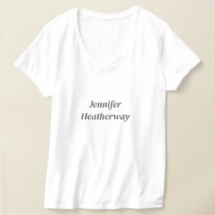 Minimalistischer weißer individuelle Name T-Shirt