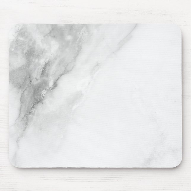 Minimalistischer weißer Marmor Mousepad (Vorne)