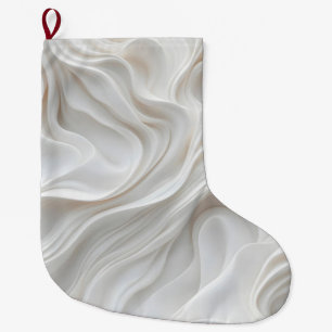 Minimalistischer weißer Marmorgewand Moderner Marm Großer Weihnachtsstrumpf