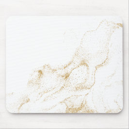 Minimalistischer weißer und goldener Marmor Mousepad