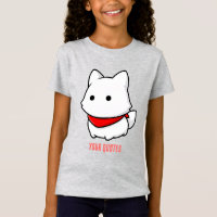 Minimalistischer weißer Welpe mit rotem Bandana