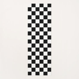 Minimalistischer weißer Yogamattel mit schwarzem Q Yogamatte