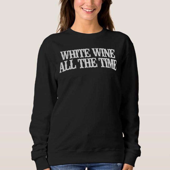 Minimalistischer Weißwein Sweatshirt (Vorderseite)