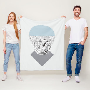 Minimalistischer Wellen-u. Punkt-Entwurf Fleecedecke