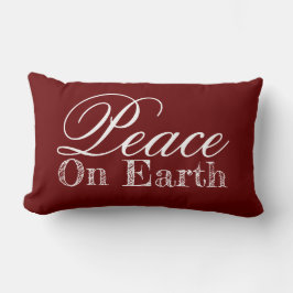 Minimalistischer Weltfrieden Burgandy Maroon Lendenkissen